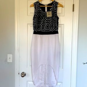 New with tags ASOS Black and White High-Low Mini Dress